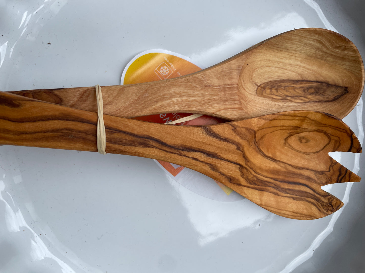 Salatbesteck MITTEL 30 cm Olivenholz