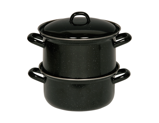 Kartoffelkocher 18cm 2l Schwarz Emaille Profi