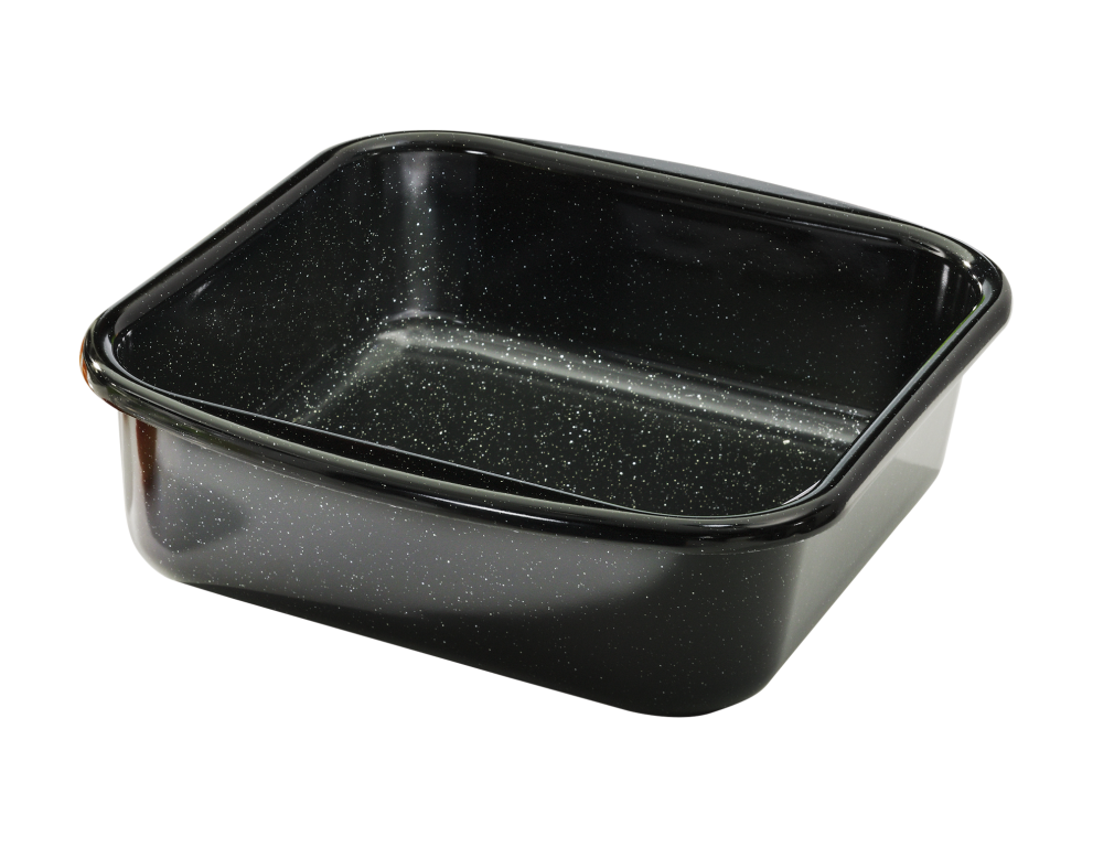 Bratrohrpfanne 22x22x7,8cm Schwarz Emaille Profi