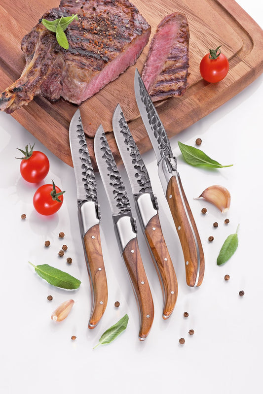 Steakmesser BULL 4er-Set, Olivenholz