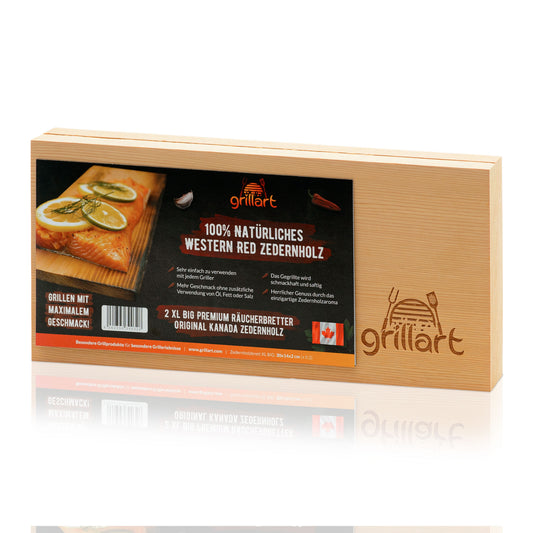 Zedernholzbretter BIG zum Grillen – aus 100% natürlichem Western Red Zedernholz 30 x 14 x 2 cm 2er Set