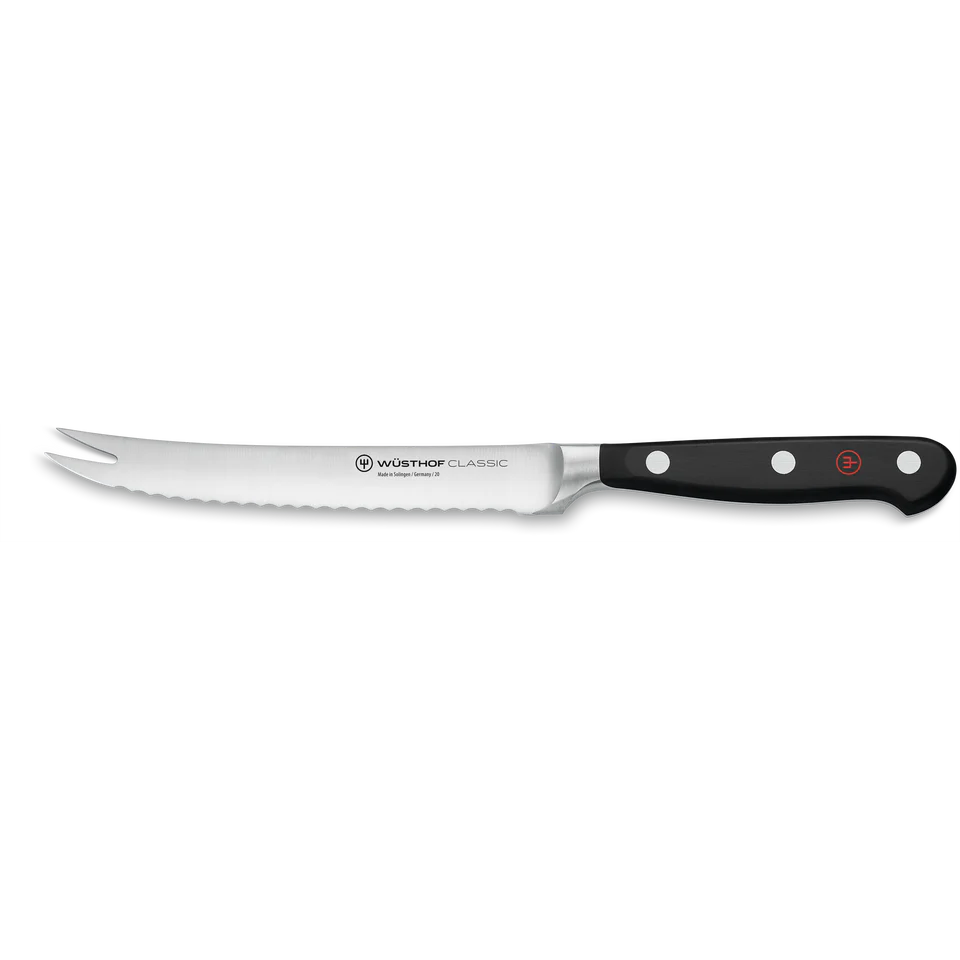 Tomatenmesser mit Wellenschliff 14cm Classic schwarz