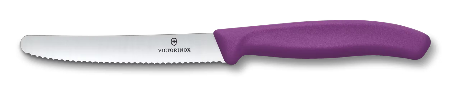Tomatenmesser 11 cm Welle violett Swiss Classic