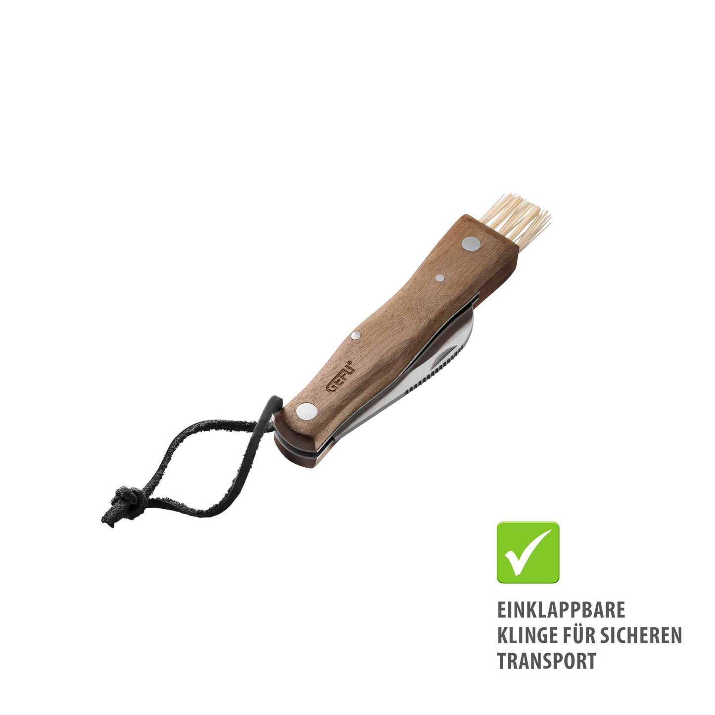 Pilzmesser SILVA 2-in-1 mit Bürste und Walnussholzgriff