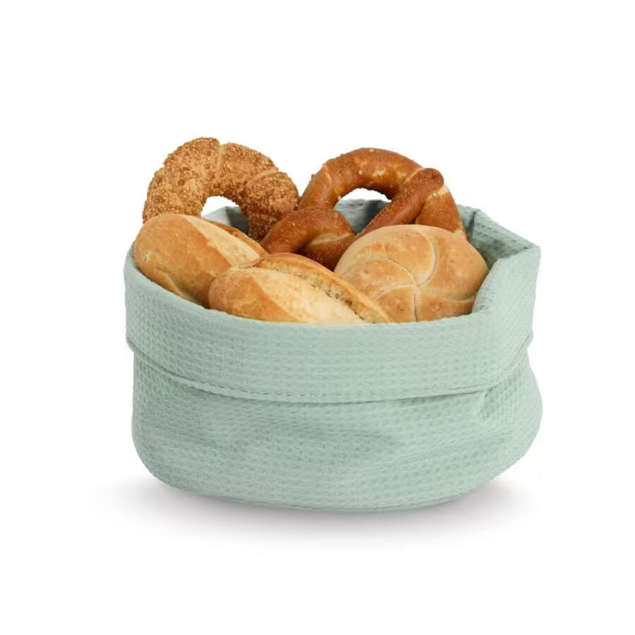 Aufbewahrungskorb, Waffelpiqué, Polyester, mint 25 x 13 cm