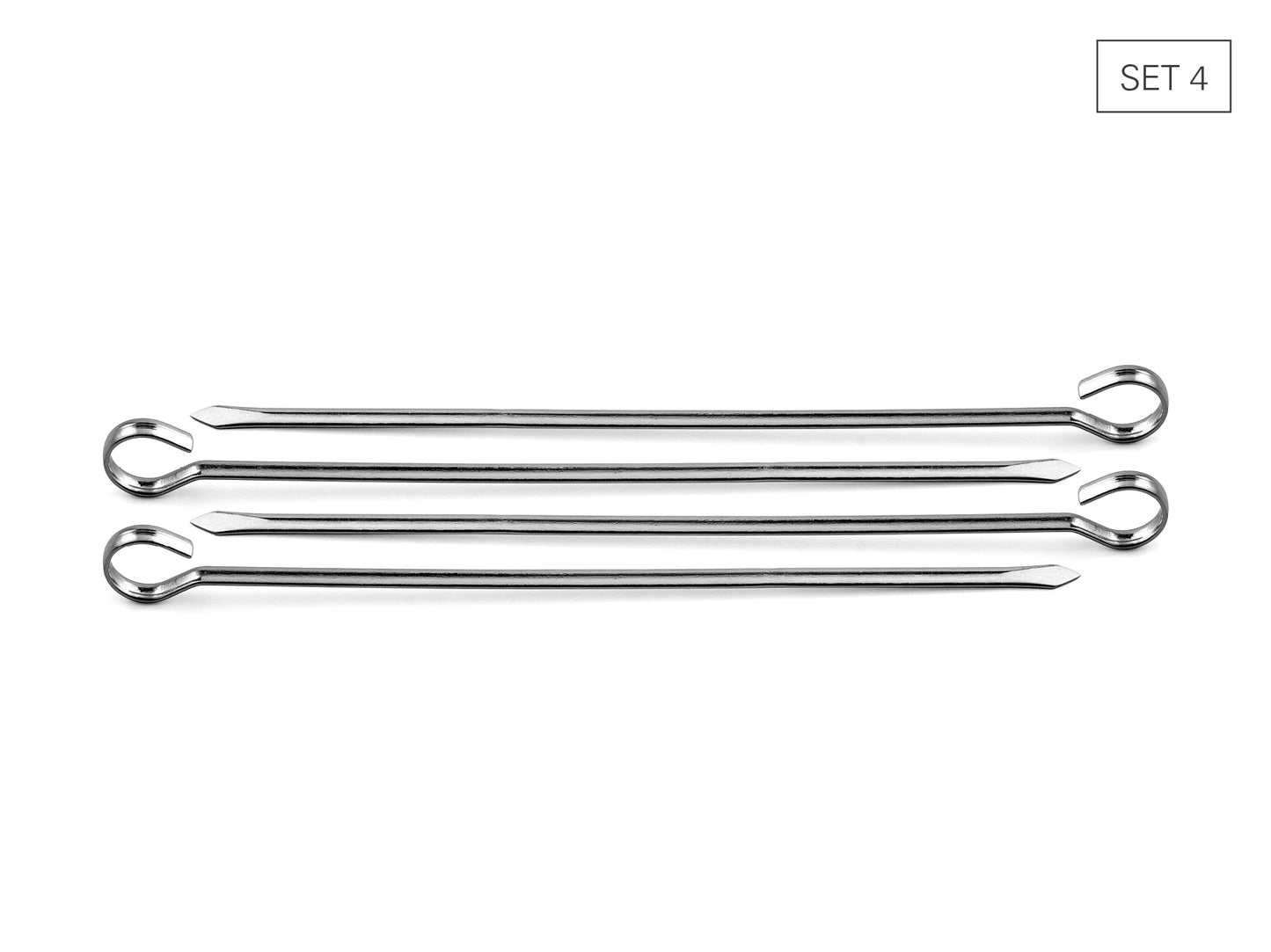 Schaschlikspiesse Edelstahl breit 26 cm, Set 4