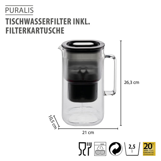 Tischwasserfilter PURALIS Glas inkl. Filterkartusche