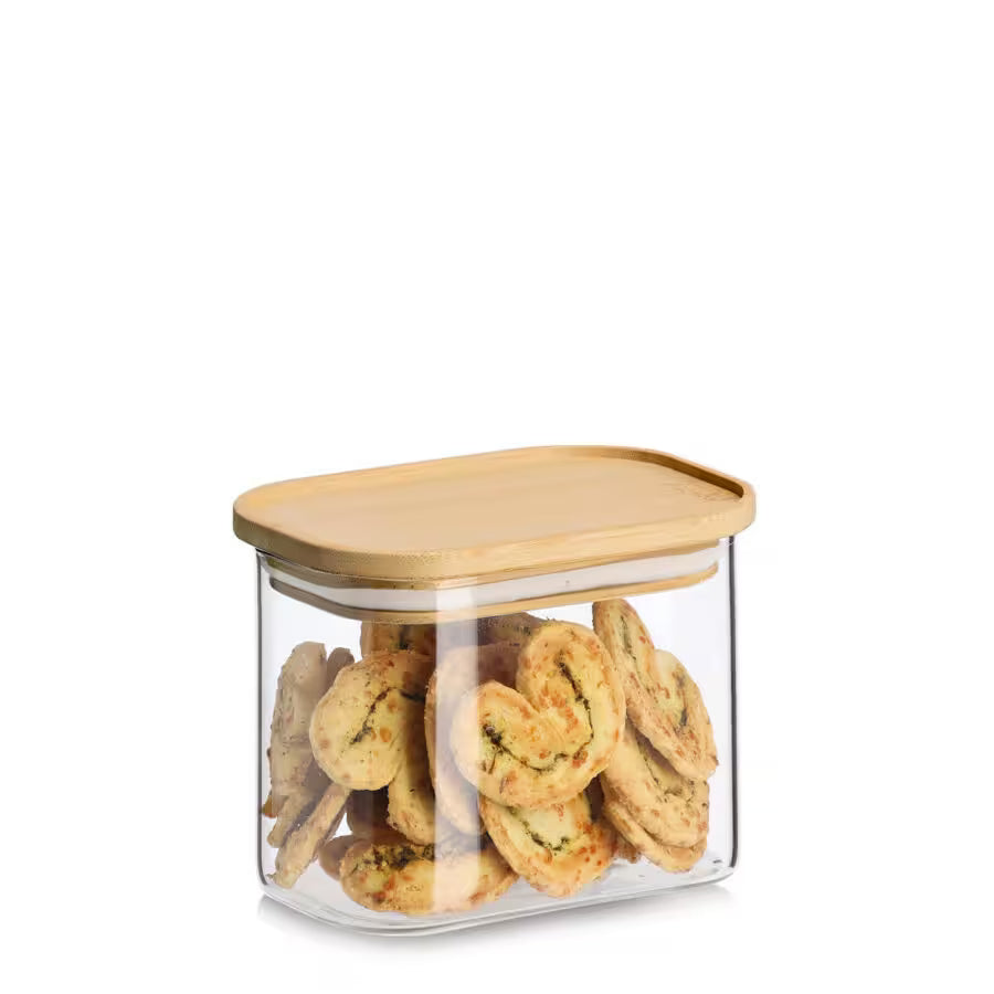 Vorratsglas mit Bambusdeckel, 600 ml 12,8x9x10 cm