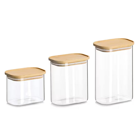 Vorratsglas mit Bambusdeckel, 1300 ml 12,8x9x18,8 cm