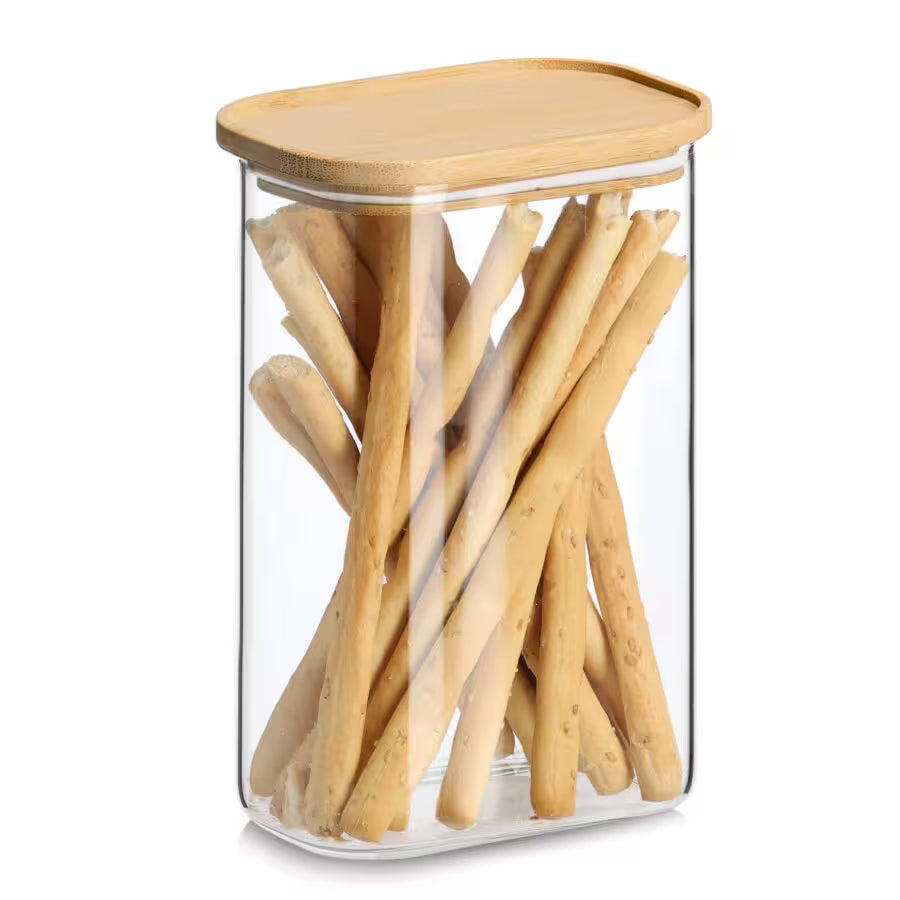 Vorratsglas mit Bambusdeckel, 1300 ml 12,8x9x18,8 cm