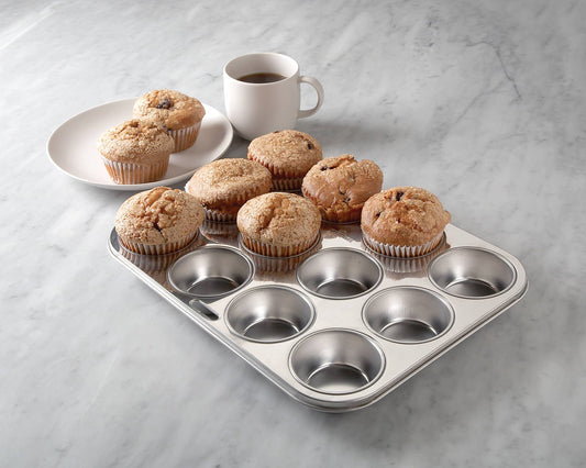 Muffinform aus Edelstahl für 12 Muffins 26,25cm x 34,3cm