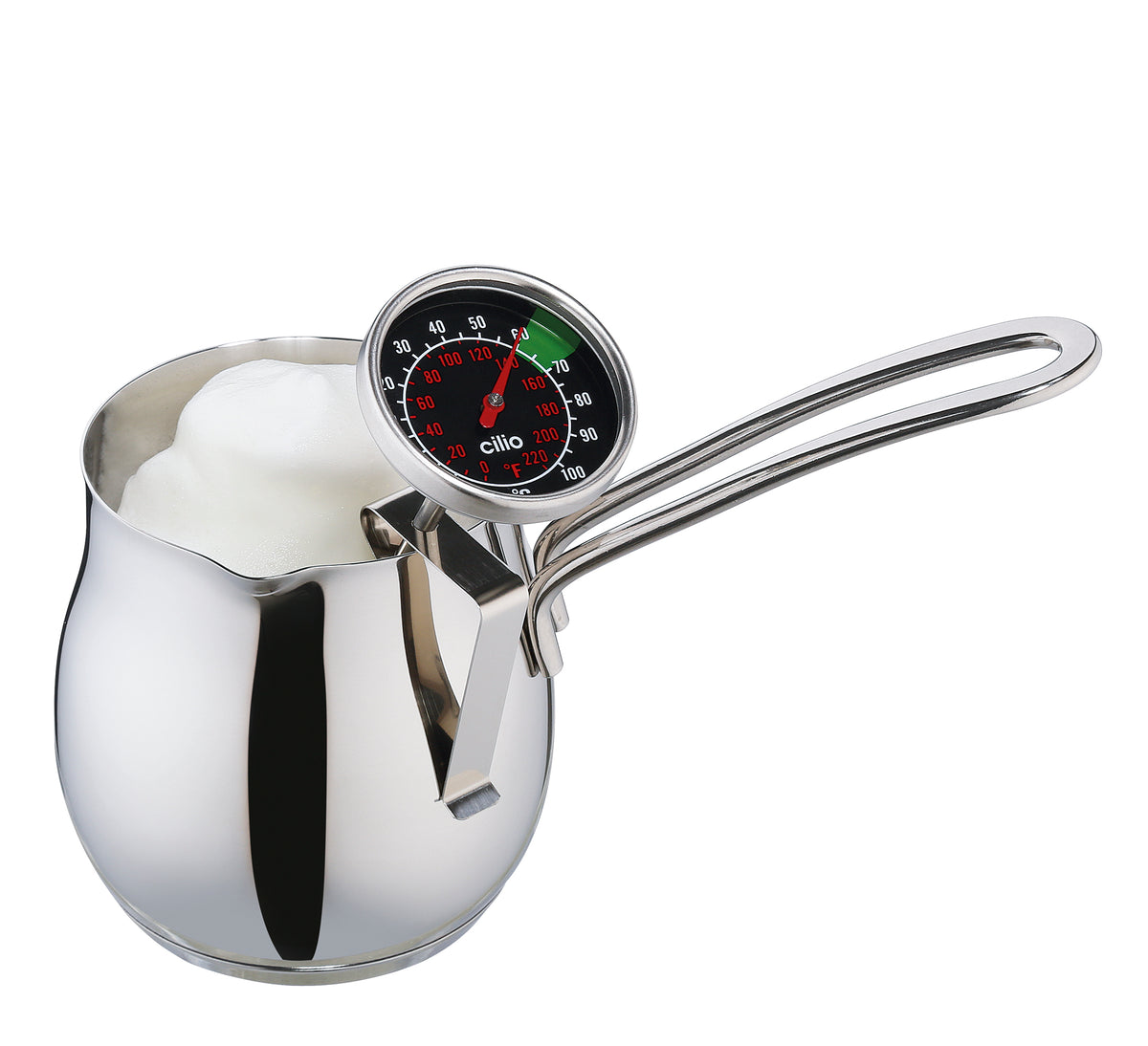 Milchthermometer mit Halter Edelstahl