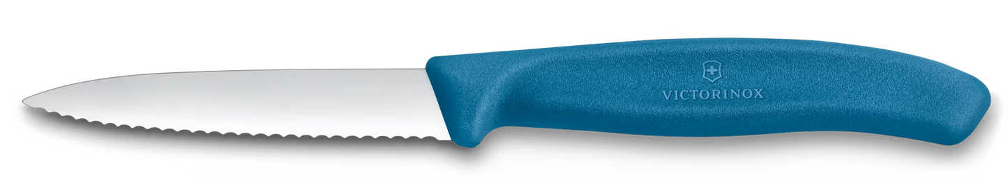 Gemüsemesser 8 cm Welle blau Swiss Classic
