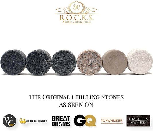 Whiskey Dekanter mit Gläsern & Chilling Stones Geschenk Set