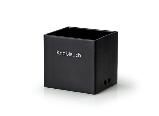 Vorratsdose schwarz mit Holzdeckel 14 x 12 x 15,5 cm