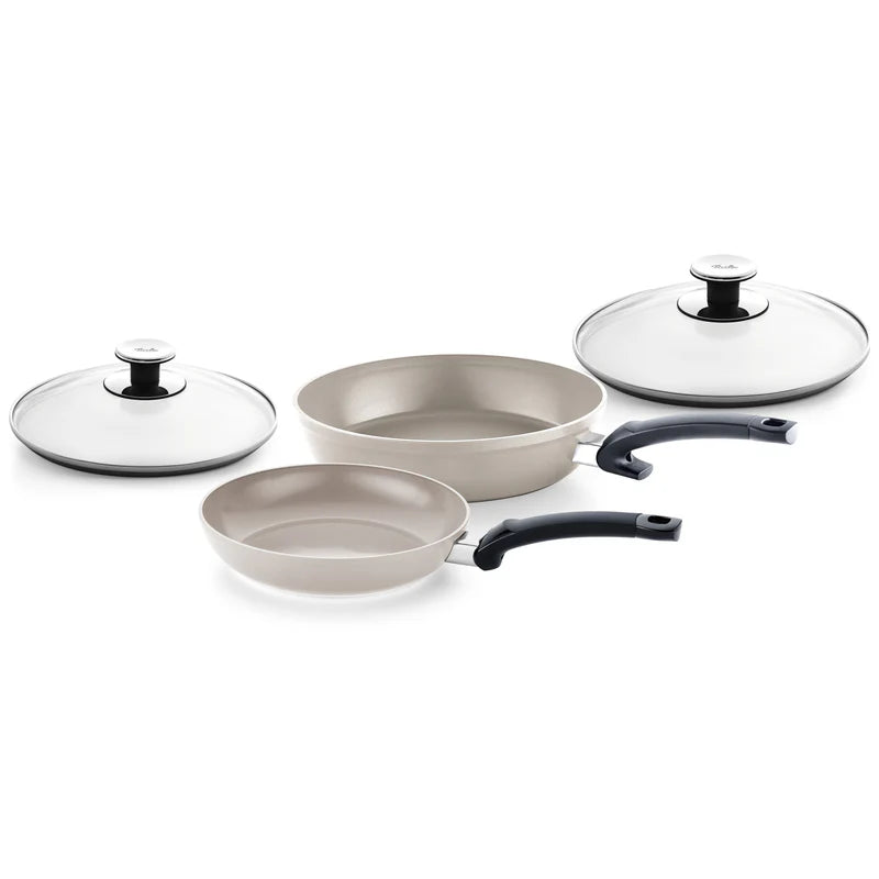Pfannen-Set 24cm Classic+28cm Comfort + 2 Glasdeckel Ceratal