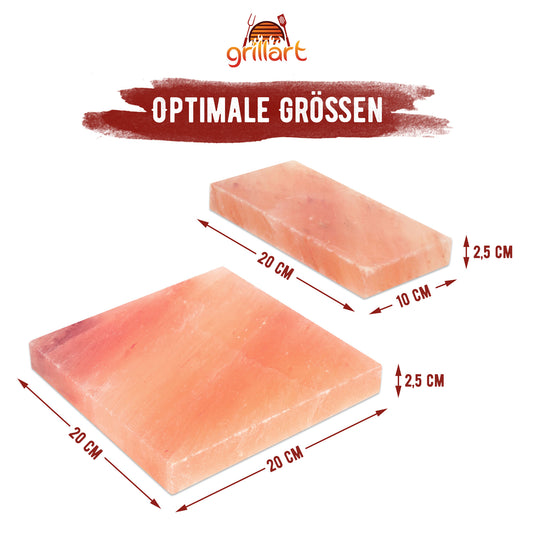 Salzstein-Plancha für Grill und BBQ Quadratisch 20x20x2,5cm