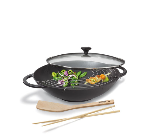 Wok 36 Provence Glasdeckel schwarz