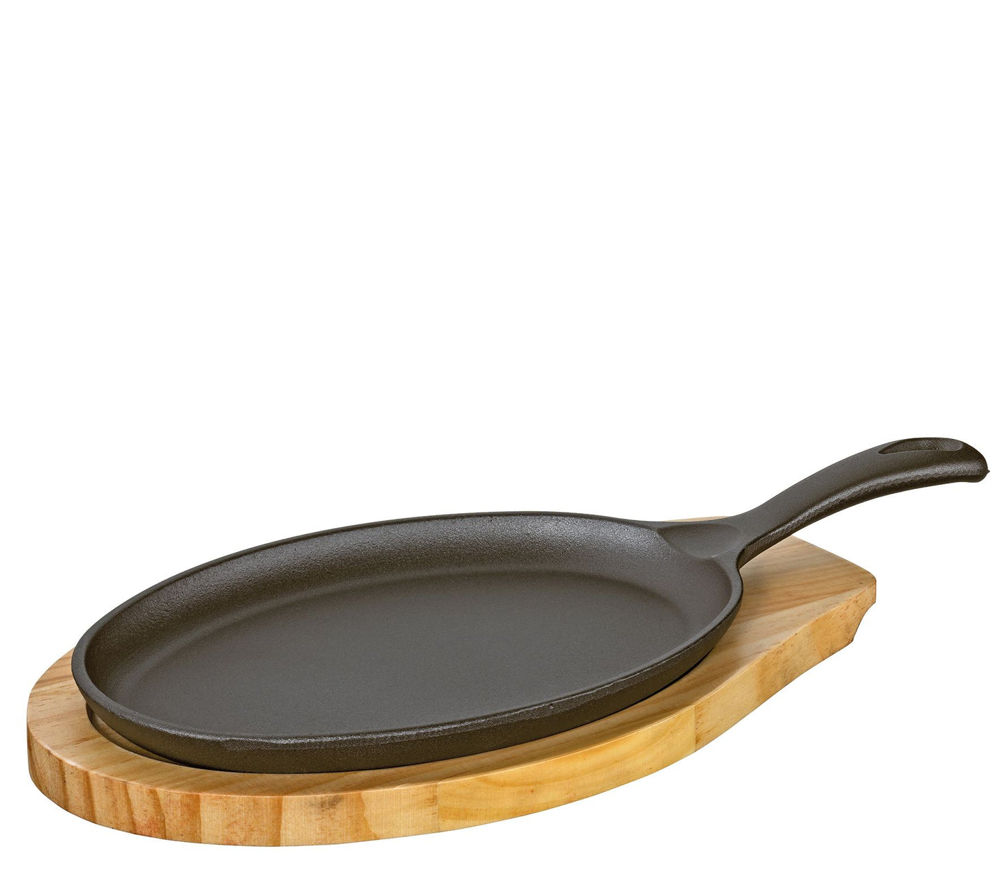 BBQ Servierpfanne oval mit Holzbrett