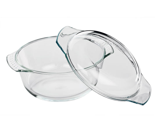 Auflaufform mit Deckel Glas rund 22 Elsass