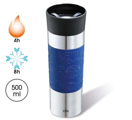 Isolierbecher 500ml blau Edelstahl Viaggio