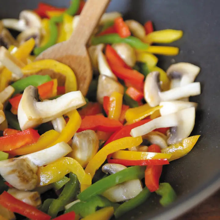 Wok Mokka aus Kohlenstoffstahl Antihaftbeschichtet 30cm