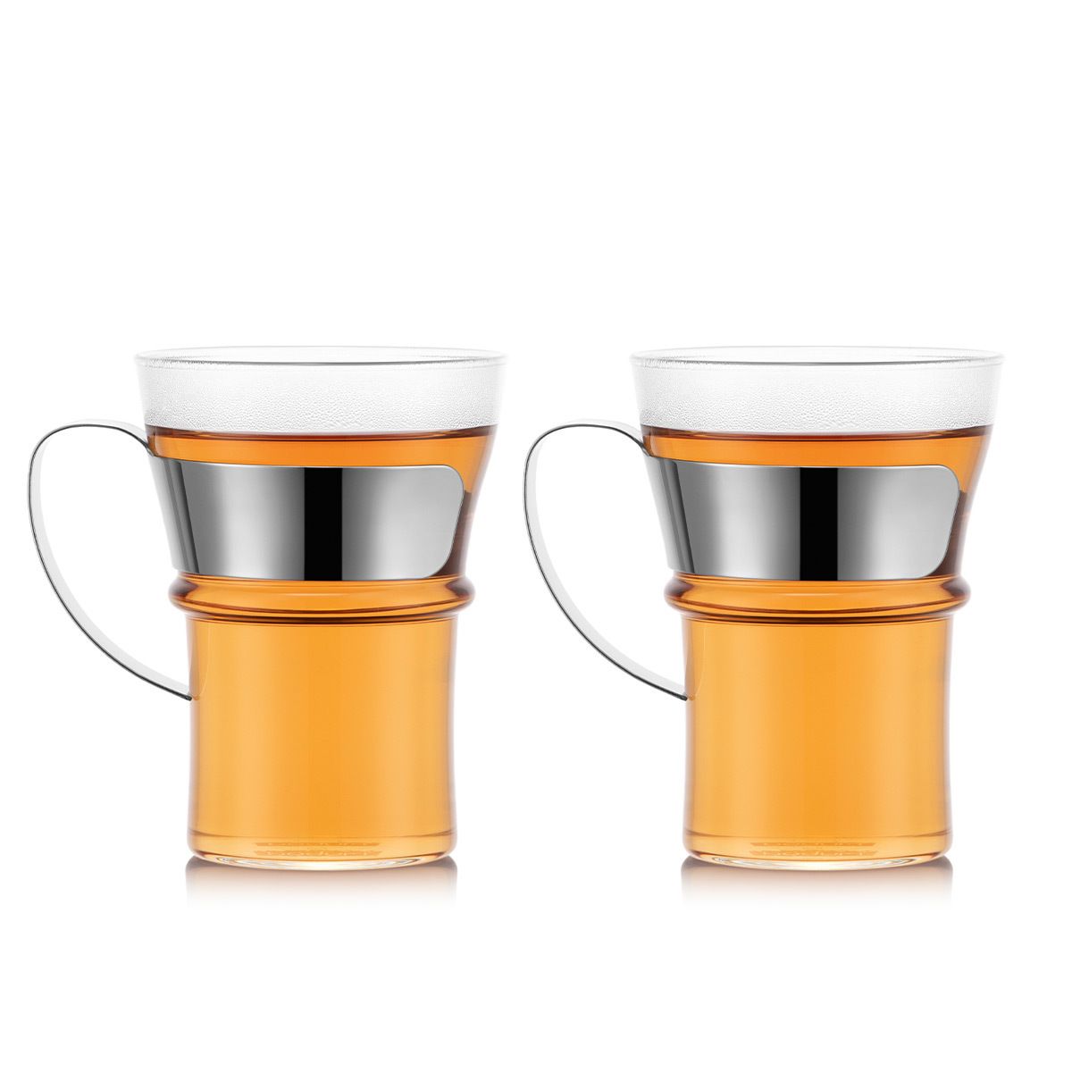Assam-Set Teebereiter mit Edelstahlfilter, 1.0 l, und 2 Stk. Tasse, Glas, 0.35 l