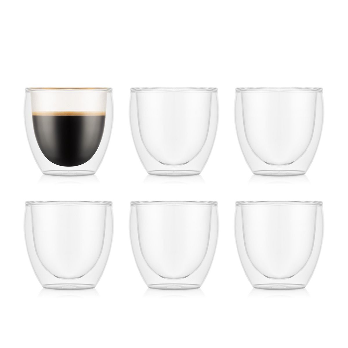 Glas Pavina doppelwandig, 0.08 l, Transparent 6 Stück