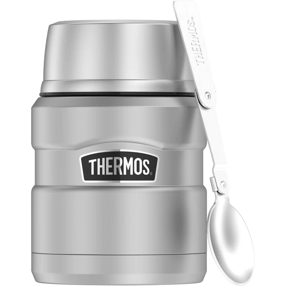 STAINLESS KING FOOD JAR Thermobehälter 0,47 L | 100 % auslaufsicher & mit Löffel