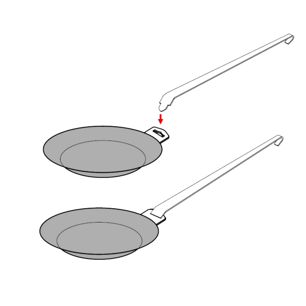 Flex-Pfanne Ø 28cm H.4,5cm Schmiedeeisern mit Adapter für Flexgriff