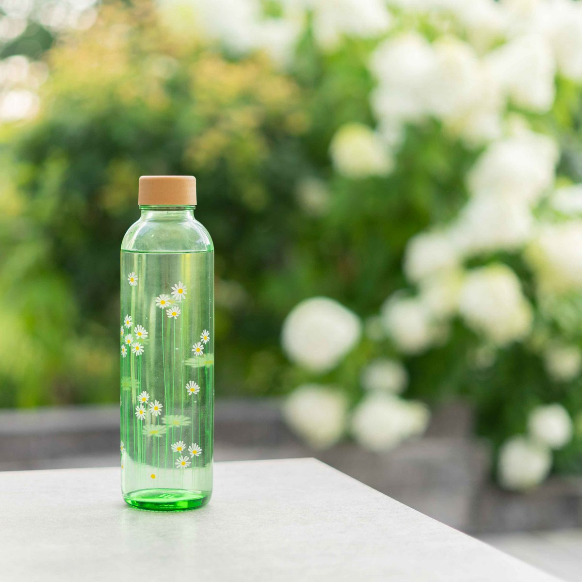 Trinkflasche Glas GREEN DAISY 0,7 l