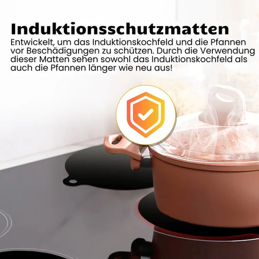 Induktionsschutz - Silikon Schwarz, 4 Stück