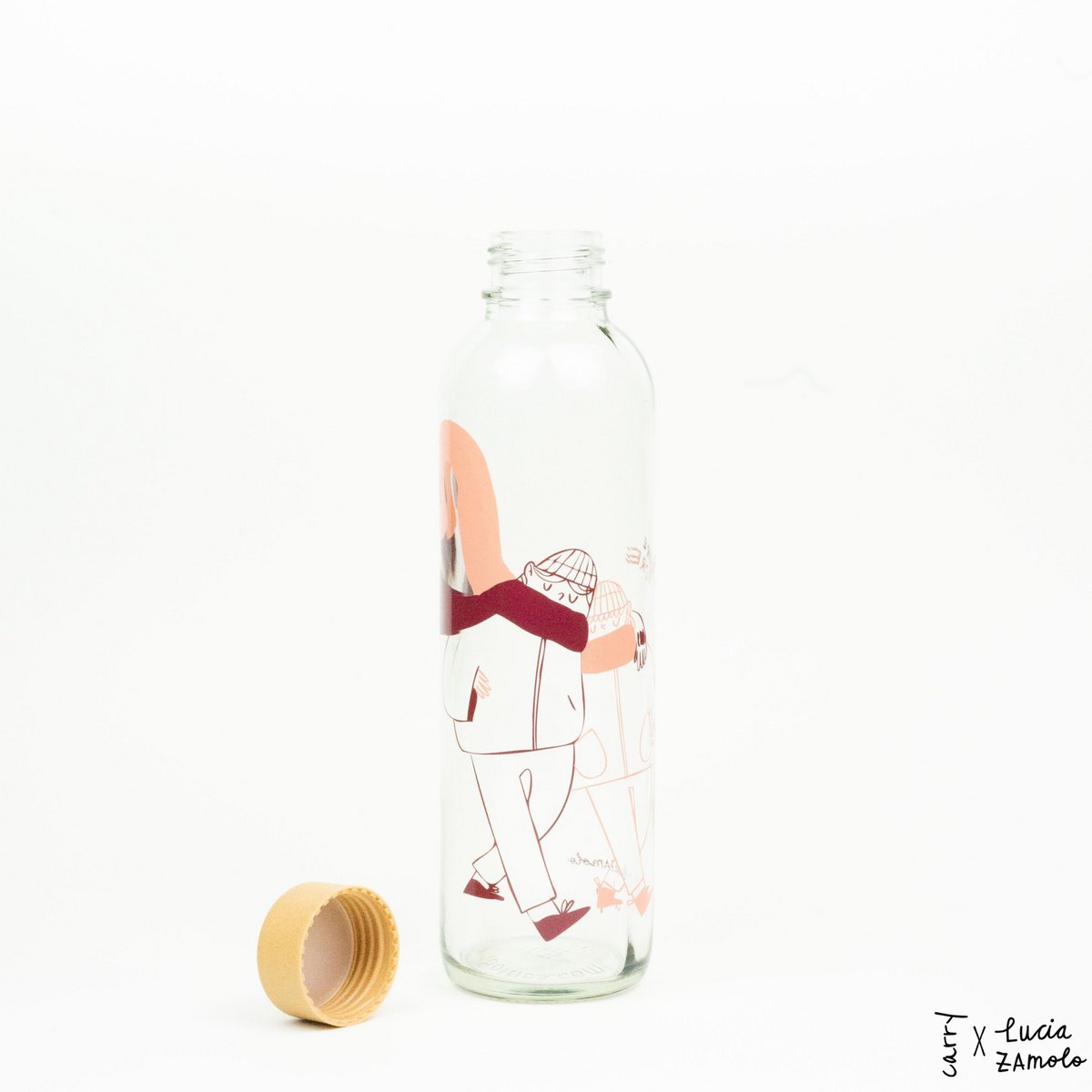 Trinkflasche Glas MORE AMORE RED 0,7 l