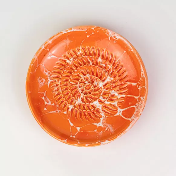 Keramikreibe "Mandarina" 12cm für Knoblauch, Ingwer & Gewürze