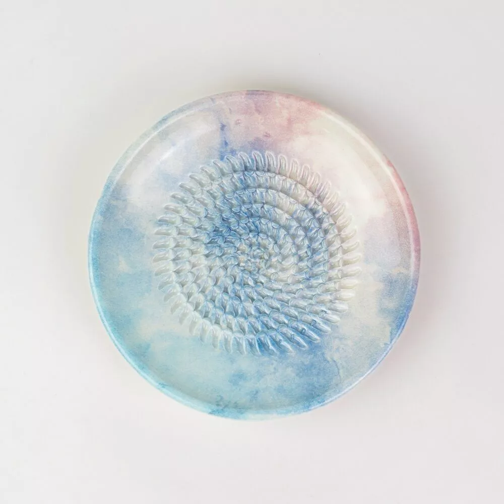 Keramikreibe "Nebel" 12cm für Knoblauch, Ingwer & Gewürze