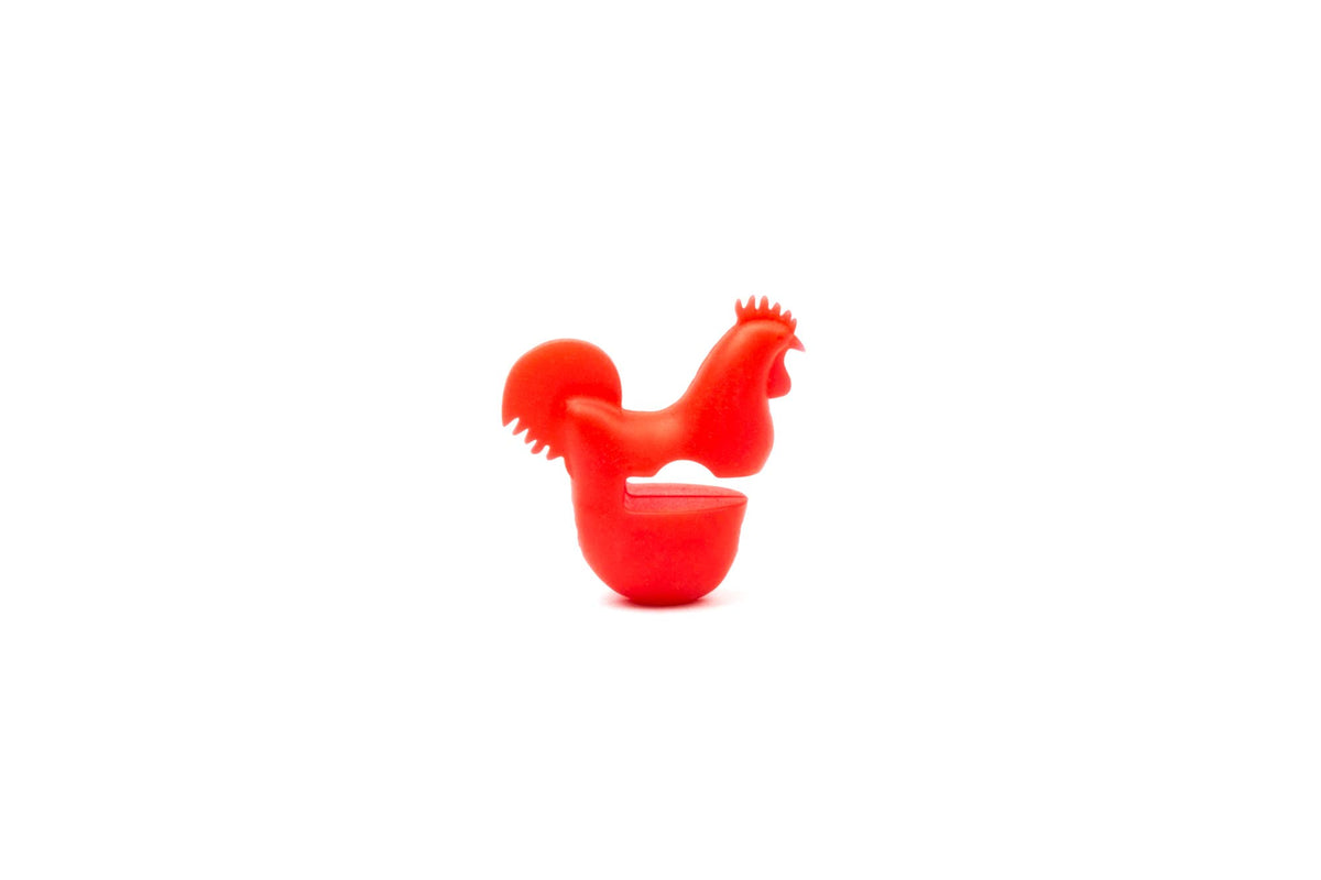 Kochlöffelhalter Rooster rot mit Topfclip