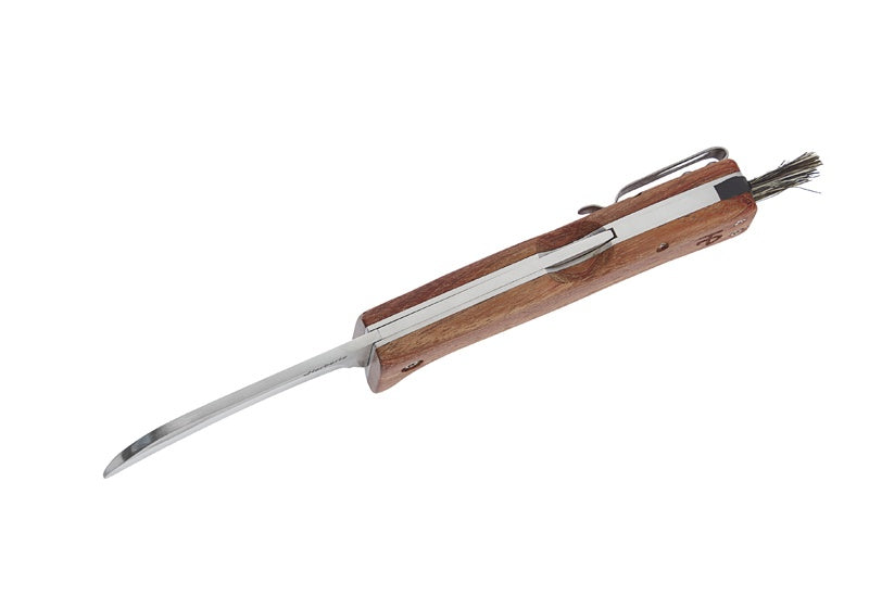 Pilzmesser Edelstahl mit BĂĽrste abgerundete Spitze