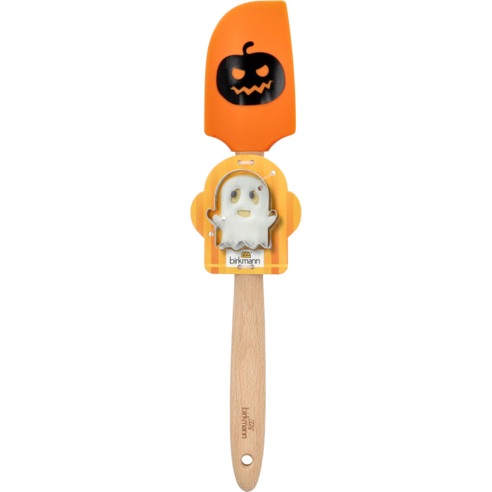 Teigschaber Kürbis orange mit Ausstecher Mini Edelstahl Geist Halloween
