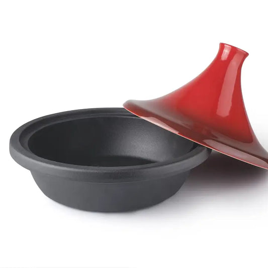 Tajine Gusseisen rot schwarz 27 cm