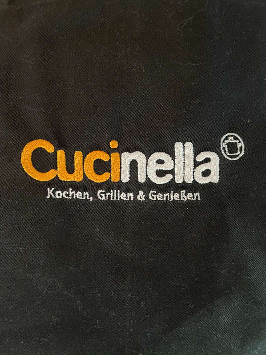 Schürze schwarz "Cucinella" mit Versteller High Quality 110 x 78 cm