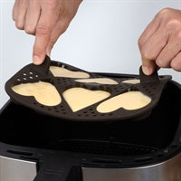 Flexiform Airfryer Waffel 21x21 cm braun für 6 Waffelherzen