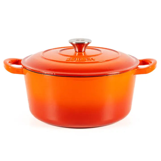 Bräter Gusseisen rund 26 cm 4,8l. ofenrot