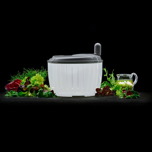 Salatschleuder mit Kurbel 23 x 23 x 17 cm steingrau