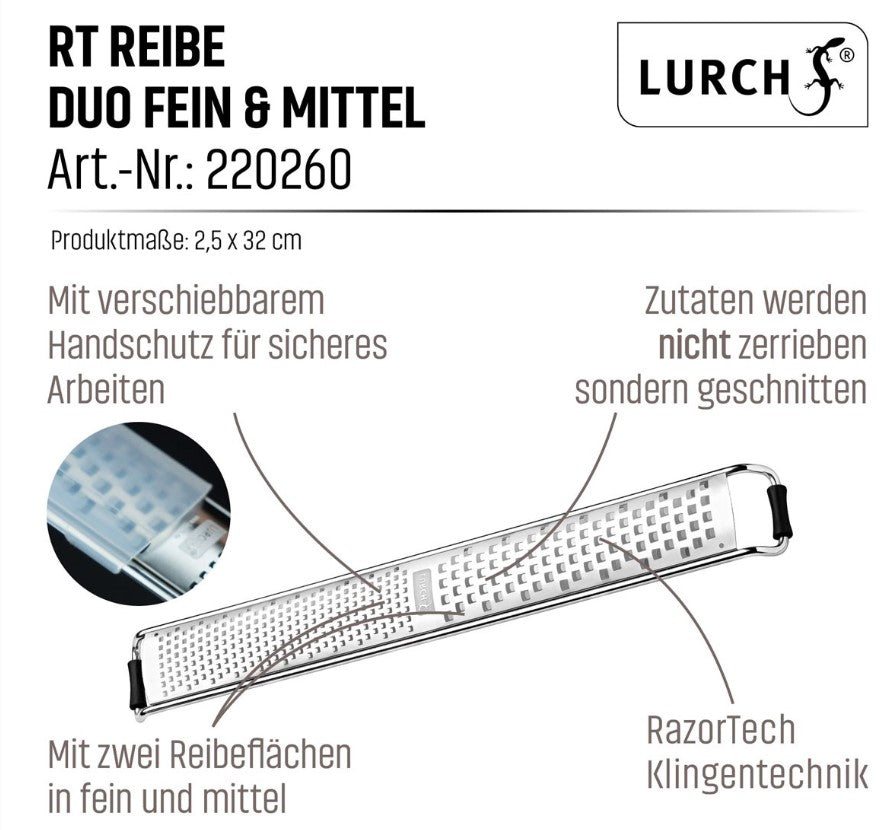 Reibe Duo fein+mittel Edelstahl - RazorTech-Klingen