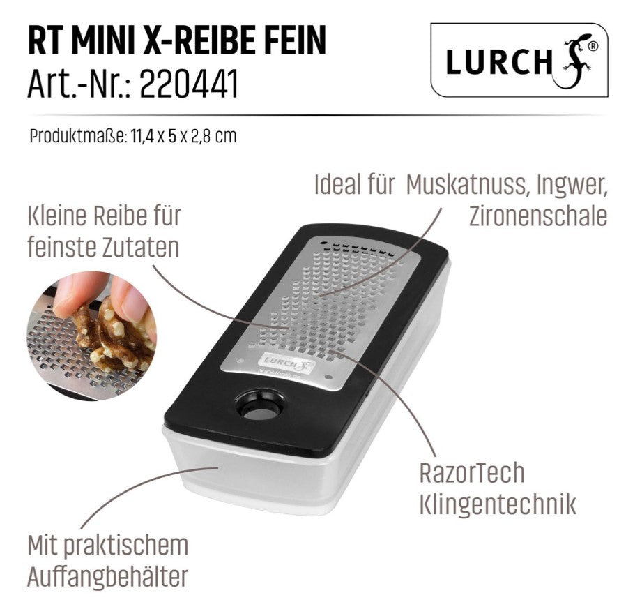 Mini-X-Reibe fein, Edlstahl mit RazorTech-Klingen