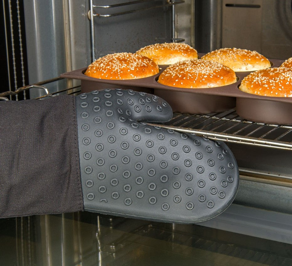 Backhandschuh Silikon/Textil schwarz