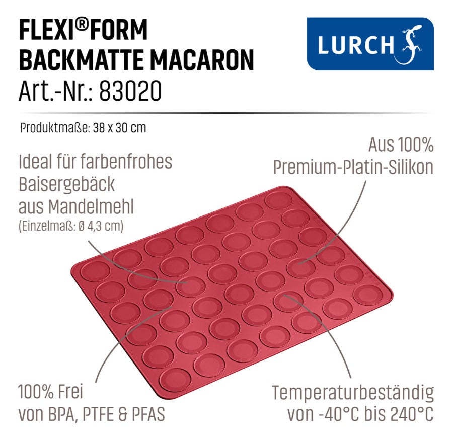 FlexiForm Backmatte Macaron 38x30cm Silikon ruby