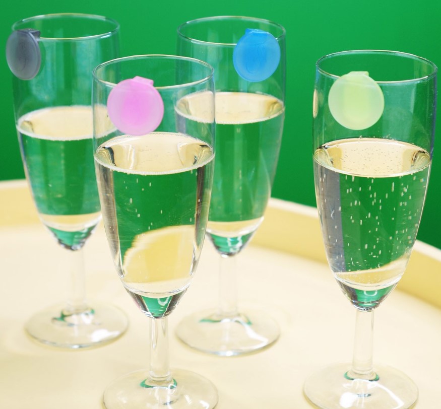 Glasmarkierer–Clip Set aus 12 farbigen Clips
