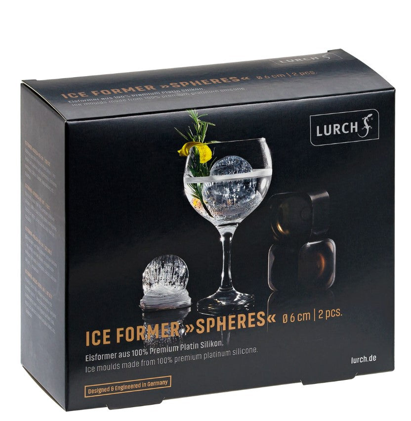 Eiswürfelform Ball Ø6cm 2erSet schwarz mit Deckel