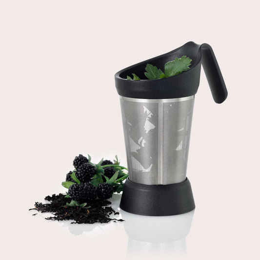 Teefilter Grantea, mit Abtropfständer, Edelstahl/Kunststoff, D: 7,7 cm, H: 15 cm